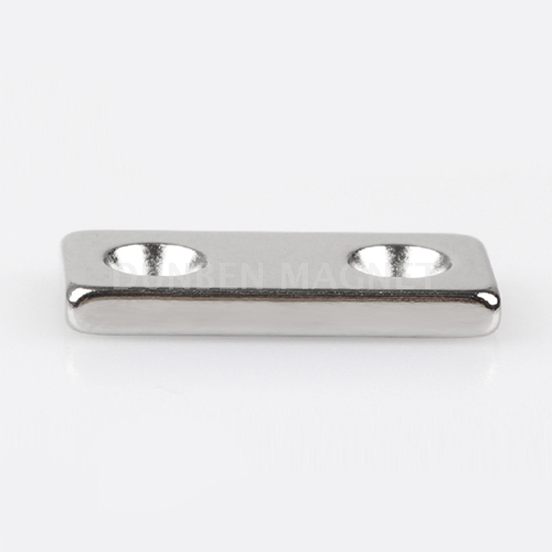 N42 Rectangle Neodymium Magnet with two countersunk hole