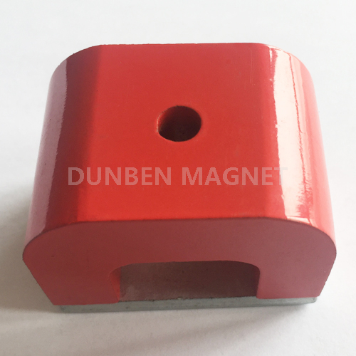 Red Painted Cast Alnico 5 Horseshoe Magnet, 500°C maximium Powful Alnico Pocket Magnets With Keeper
