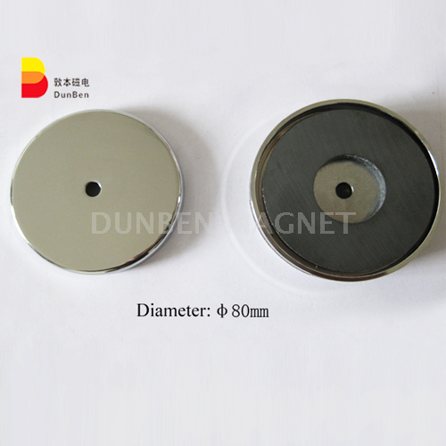 Powerful ceramic round base shallow pot magnet,Ferrite Holding Magnet,Ferrite Pot Magnet with borehole,Hard Ferrite Eyebolt Ring Magnet